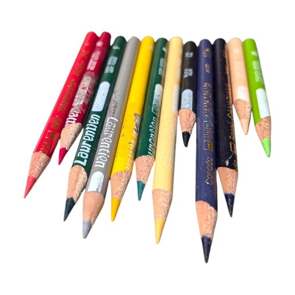 12 Vintage Berol Prismacolor & Laurentien Colored Pencils 80s-90s Artist - Picture 6 of 6